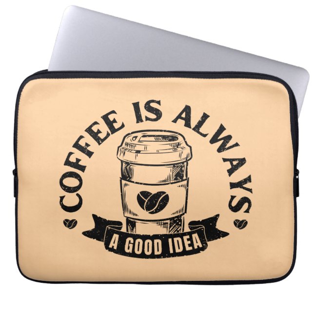 Kaffee ist immer eine gute Idee Laptopschutzhülle (Vorderseite)