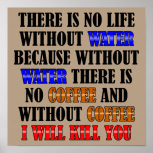 Kaffee Ist Leben Lustiges Poster Schild