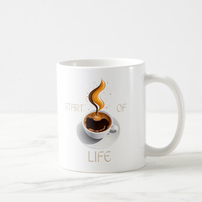 Kaffee ist Lebensbeginn Kaffeetasse (Rechts)