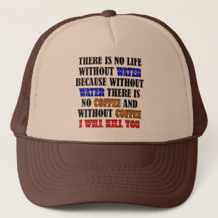 Kaffee ist lebenslustiger Ball Cap Trucker Hut Truckerkappe
