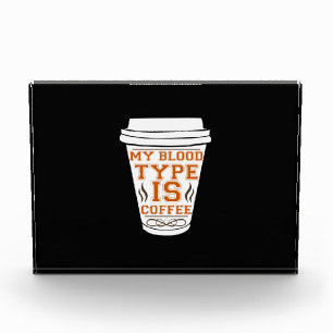 Kaffee ist mein Bluttyp Kaffee Fotoblock