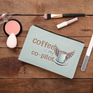 Kaffee ist mein Co-Pilot Kosmetiktüte Zubehörtasche