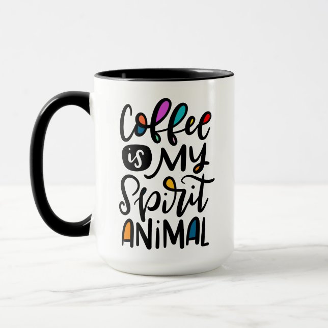 Kaffee ist mein Geiststier, handgepeinigt Tasse (Links)