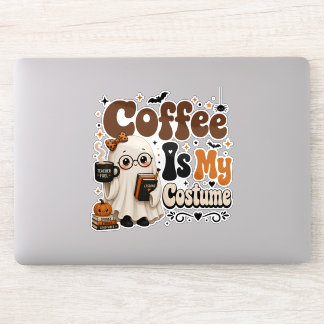 Kaffee ist mein Halloween-Kostüm Lehrer Laptop Aufkleber