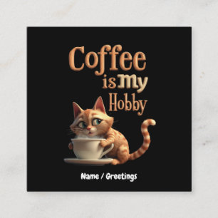 Kaffee Ist Mein Hobby Eine Mischung Aus Leidenscha Quadratische Visitenkarte
