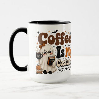 Kaffee ist mein Kostüm schwarzer Halloween-Lehrer- Tasse