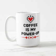 Kaffee ist mein Power-Up – Retro-Gamer-Kaffeetasse