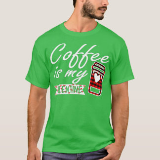Kaffee ist Mein Valentiner Rotes Buffalo Kariert f T-Shirt