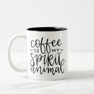 Kaffee ist meine Geist-Tier-Tasse Zweifarbige Tasse
