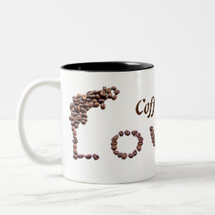 Kaffee ist meine Liebe Kaffeebohnen mit Coffein Zweifarbige Tasse