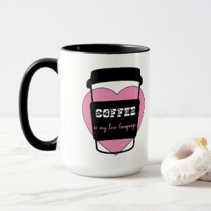 Kaffee ist meine Liebe lustig rosa Herztext Tasse