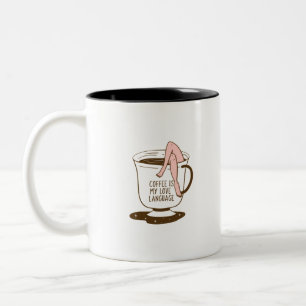 Kaffee ist meine Liebessprache Zweifarbige Tasse