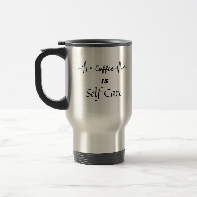 Kaffee ist Selbstpflege-Reisetasche Reisebecher (Links)