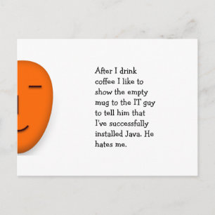 Kaffee IT-Typ.. Java. - Senden Sie eine Lächelpost Postkarte
