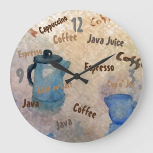 Kaffee Java Espresso Shabby Chic Country Diner Große Wanduhr