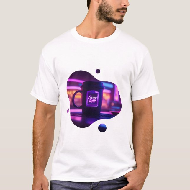 Kaffee jeden Tag VATER TAG T-Shirt (Vorderseite)