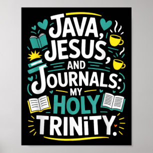 Kaffee Jesus Journal Christlicher Buchliebhaber Poster