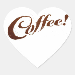 Kaffee Kaffee - Heftpflaster Herz-Aufkleber