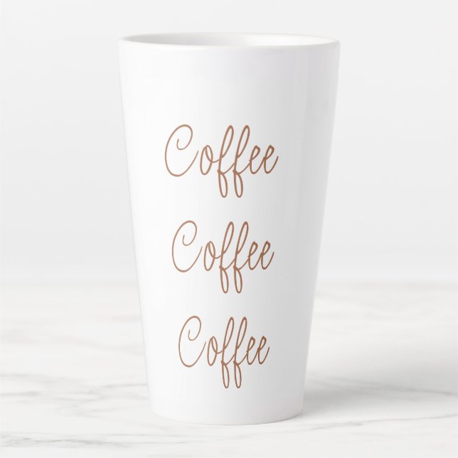 Kaffee Kaffee Kaffee | Einfache Stilschrift Milchtasse (Vorderseite)