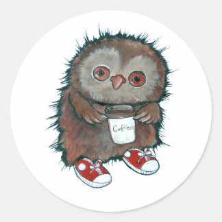 Kaffee Kaffee Kaffee Kaffee trinken Sonnenuhr Runder Aufkleber