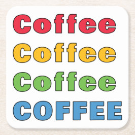 Kaffee Kaffee Kaffee Rechteckiger Pappuntersetzer