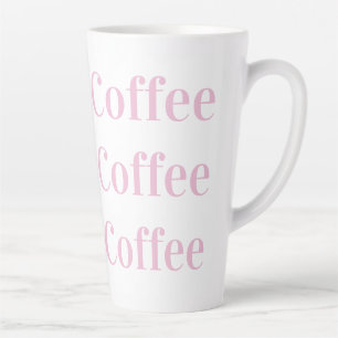 Kaffee Kaffee Kaffee   Stilvolle rosa Typografie Milchtasse