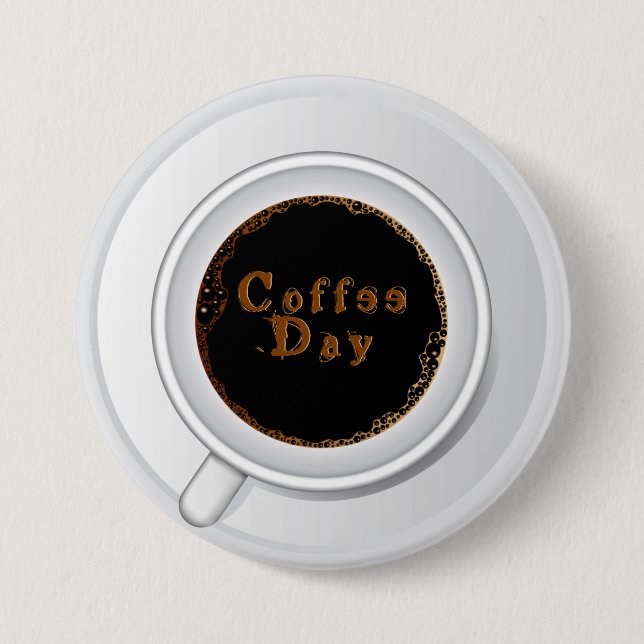 Kaffee-Kaffee-Kaffeetag Button (Vorderseite)