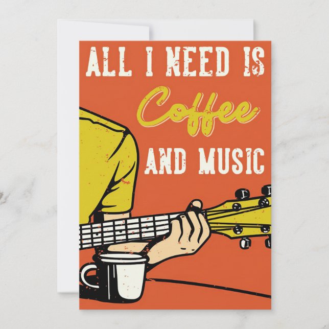 Kaffee-Kaffee und Musik Einladung (Vorderseite)
