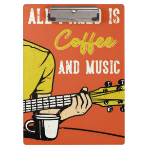 Kaffee-Kaffee und Musik Klemmbrett