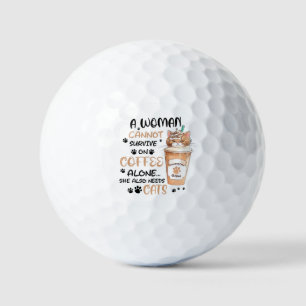 Kaffee & Katzen - Niedliche Kawaii Kunst Golfball