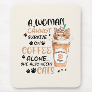Kaffee & Katzen - Niedliche Kawaii Kunst Mousepad