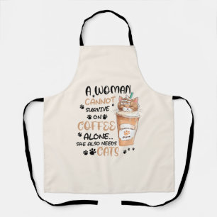 Kaffee & Katzen - Niedliche Kawaii Kunst Schürze