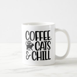 Kaffee, Katzen und Kalt - schwarz Kaffeetasse