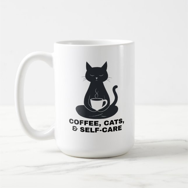 Kaffee, Katzen und Selbstfürsorge Kaffeetasse (Links)