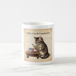 Kaffee, Katzen und Verfassung - Patriotische Katze Kaffeetasse