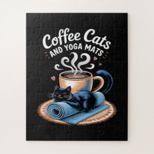 Kaffee Katzen und Yoga Matten Lustige Katze Yoga