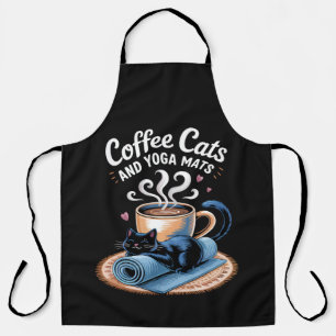 Kaffee Katzen und Yoga Matten Lustige Katze Yoga Schürze
