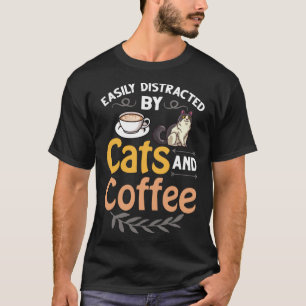 Kaffee Katzenladen Tasse Kitchenette Bohnen T-Shirt