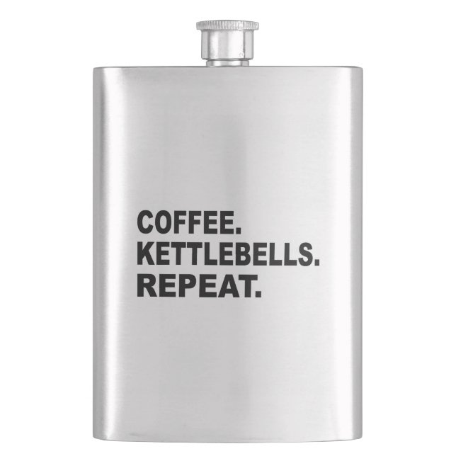 Kaffee Kettlebells Wiederholen Flachmann (Vorderseite)