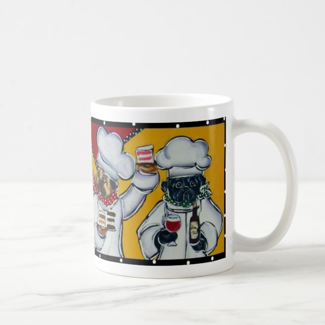 Kaffee Koch Mops Mütze Kaffeetasse (Rechts)