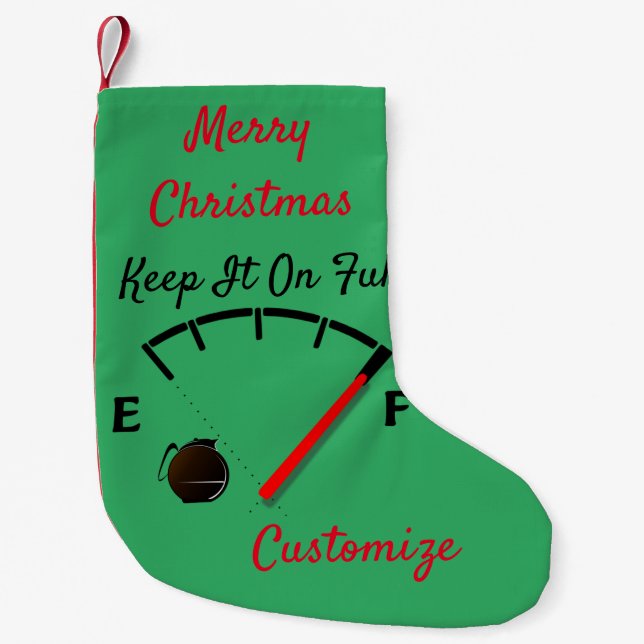 Kaffee Kraftstoffanzeige Volldünner_Cove Kleiner Weihnachtsstrumpf (Vorderseite)