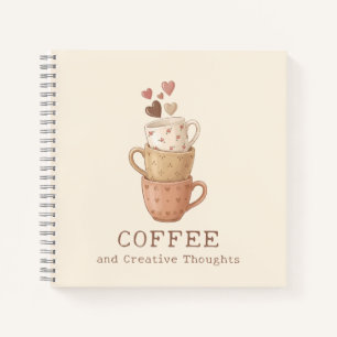 Kaffee & Kreative Gedanken Tassen Herzen Notizbuch