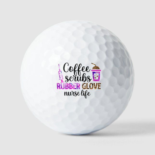 Kaffee, Kruben, Gummihandschuhe - Zitat zum Leben  Golfball (Vorderseite)