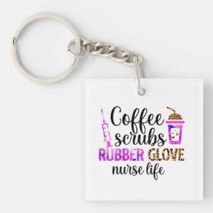 Kaffee, Kruben, Gummihandschuhe - Zitat zum Leben Schlüsselanhänger