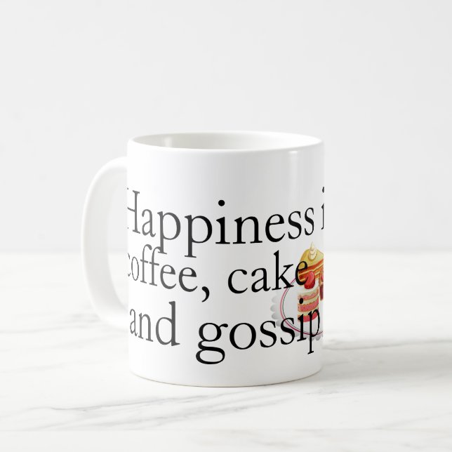 Kaffee, Kuchen und Klatsch: Glückliche Momente Kaffeetasse (Vorderseite Links)