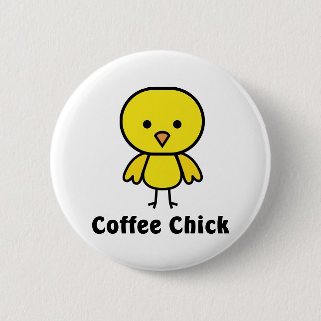 Kaffee-Küken Button (Vorderseite)