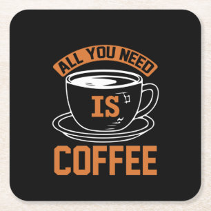 Kaffee Kunst Alles was du brauchst ist Kaffee Rechteckiger Pappuntersetzer