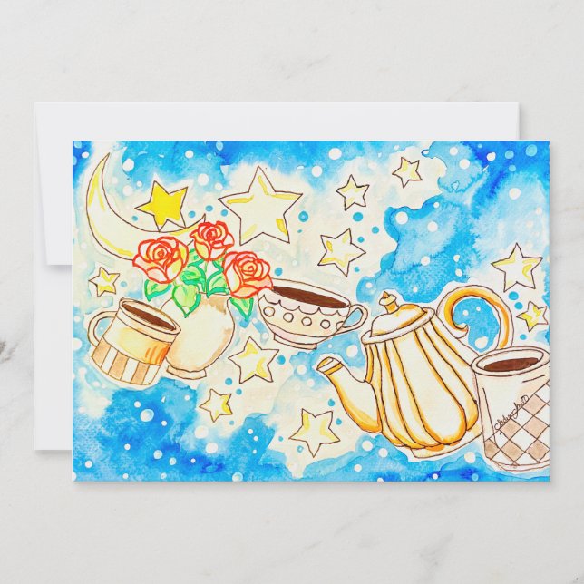 Kaffee Kunst Einladung (Vorderseite)