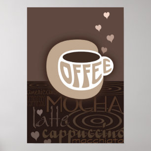 Kaffee-Kunst-Plakat Poster