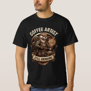 Kaffee-Künstler schleift immer noch Otter T-Shirt